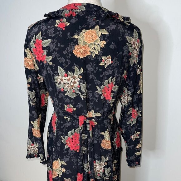 Kamellia By Desire Womens Dress Black Size Small Vintage Floral Tie Back Maxi - Picture 13 of 16